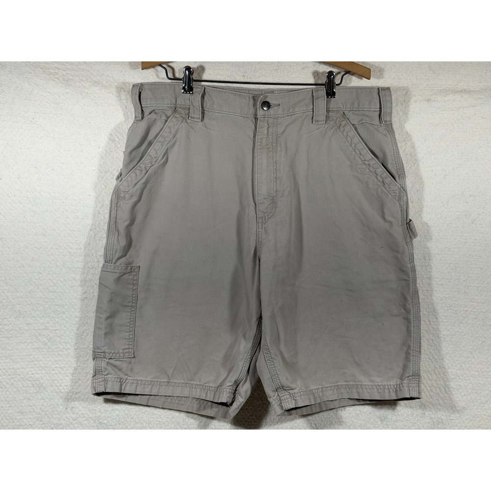 Carhartt B147 Canvas Work Shorts Mens 36 Tan Utility Carpenter Rugged Outdoor